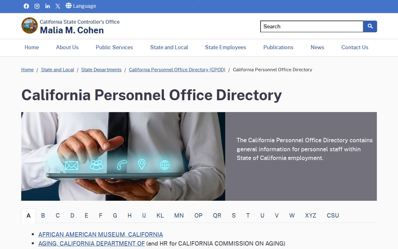 Salinas people directories California Personnel Office Directory index